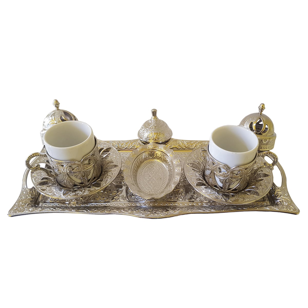 Traditional Turkish coffee set with Dafin model 02