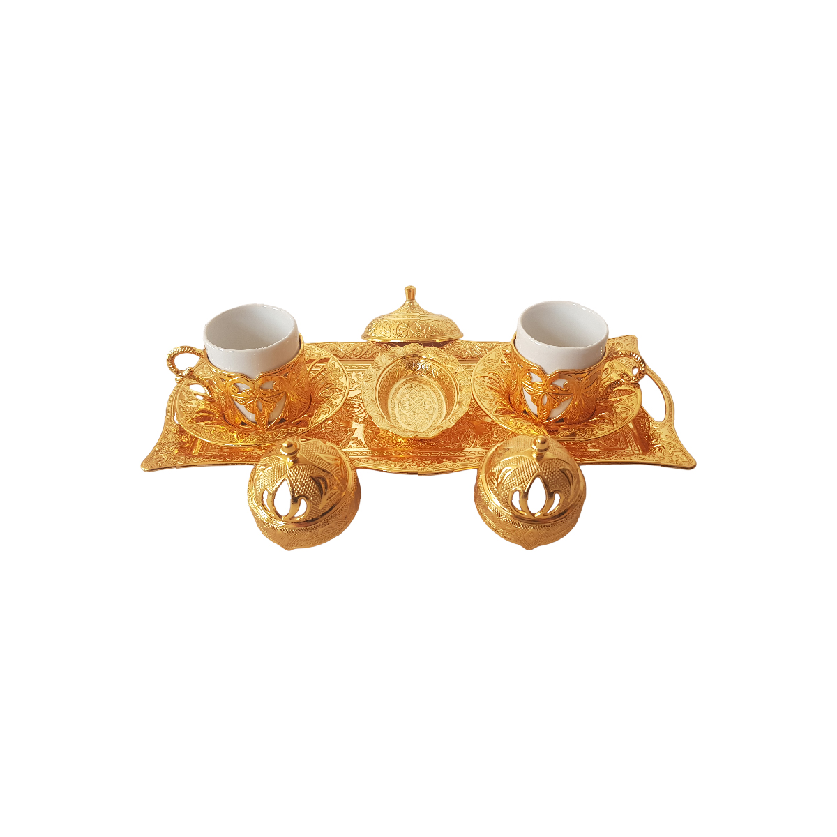 Traditional Turkish coffee set with Dafin model